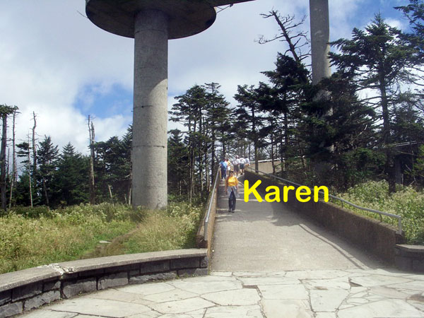 Karen Duquette leaving Clingman's Dome tower