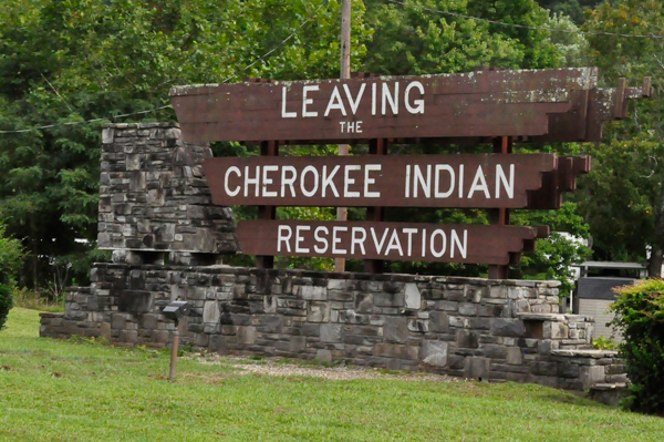 Leaving The Cheokee Indian Reservation marker