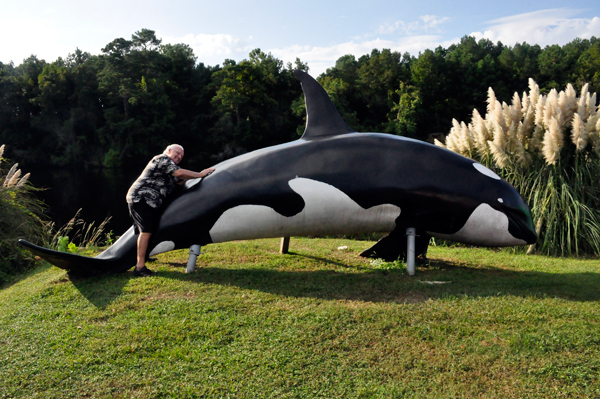 Lee Duquette rides a big whale
