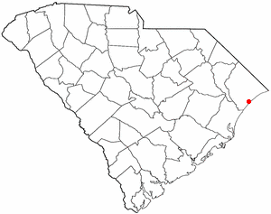 South Carolina map showing location of Myrtle Beach