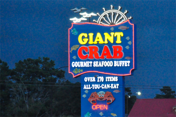 Giant Crab restaurant sign