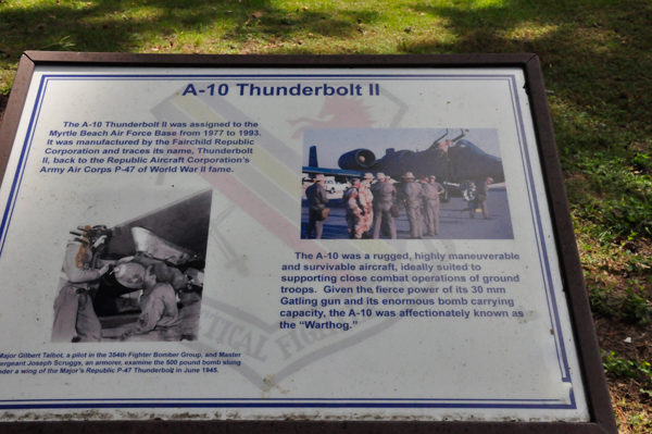 sign about A-10 Thunderbolt II
