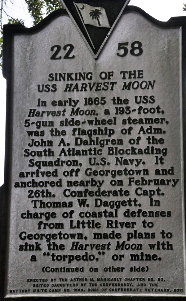 sign about Sinking of USS Harvest Moon - side 1