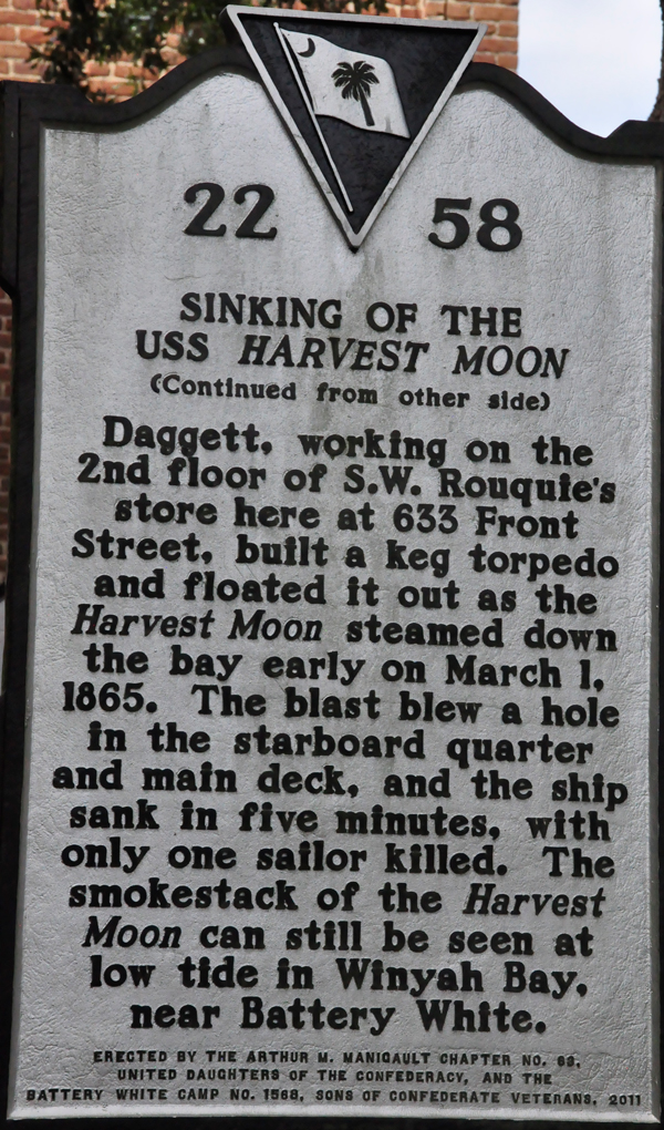 sign about Sinking of USS Harvest Moon - side  2
