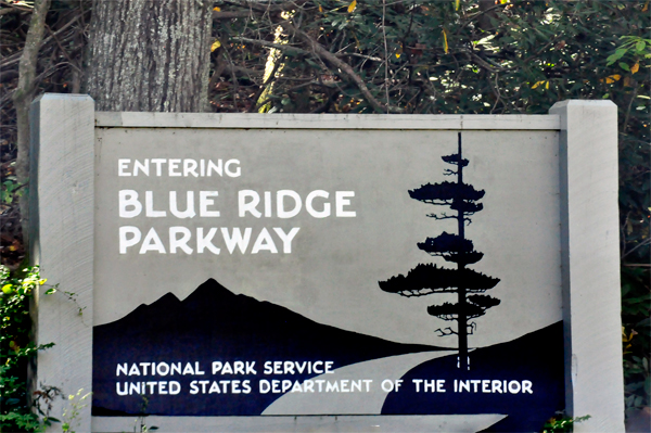 The Blue Ridge Parkway sign