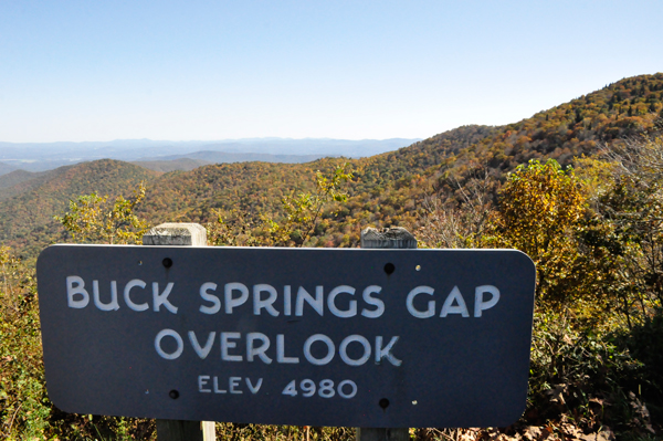 Buck Springs Gap Overlook sign
