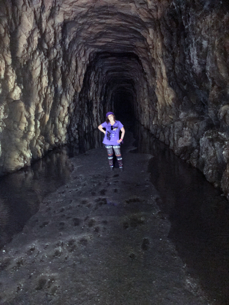 Karen Duquette in the Stumphouse Tunnel