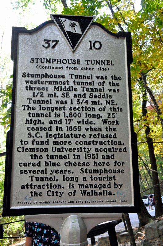 Stumphouse Tunnel info sign