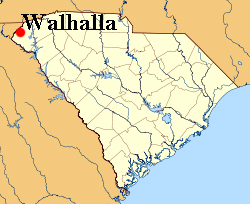 SC map showing location of Walhalla