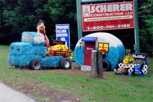 decorated bay bales