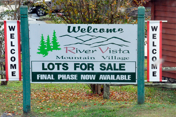 River Vista Mountain Village lots for sale sign