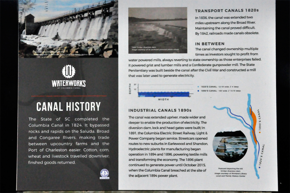 sign about the Canal's history