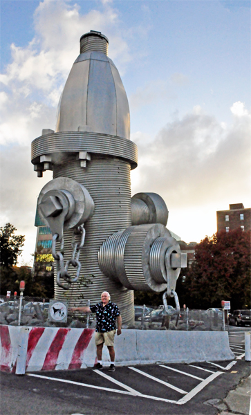 Lee Duquette at the world's largest fire hydrant