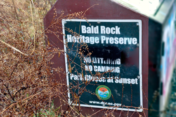 Bald Rock Heritage Preserve sign