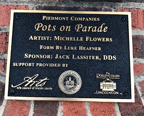 Pots on Parade plaque