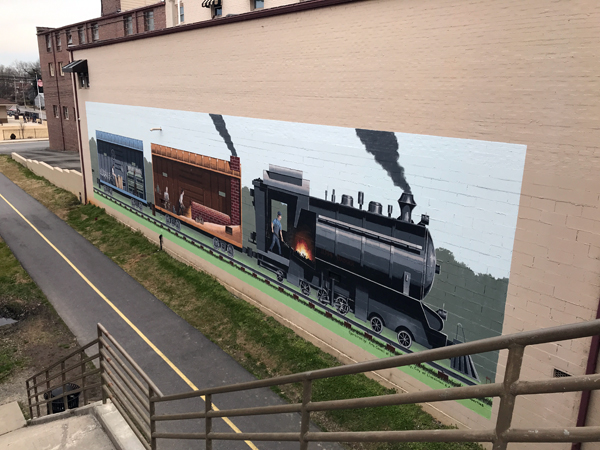 train mural