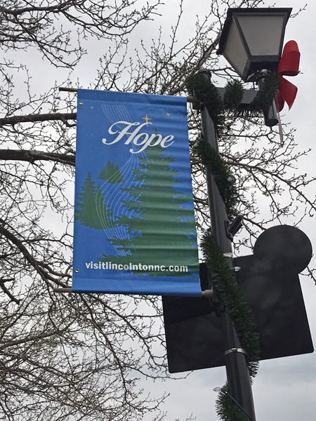 Christman banner on Main Street in Lincolnton NC
