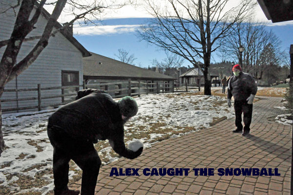 Alex cught the snowball
