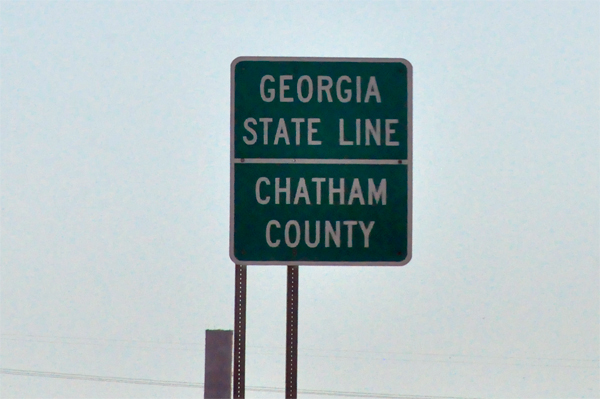 Georgia State Line - Chatham County sign