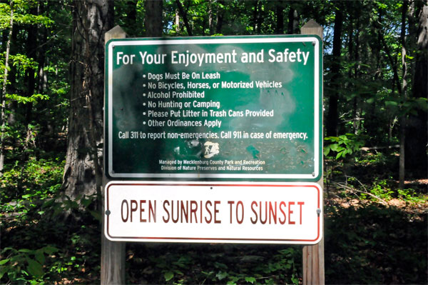sign aboutthe park