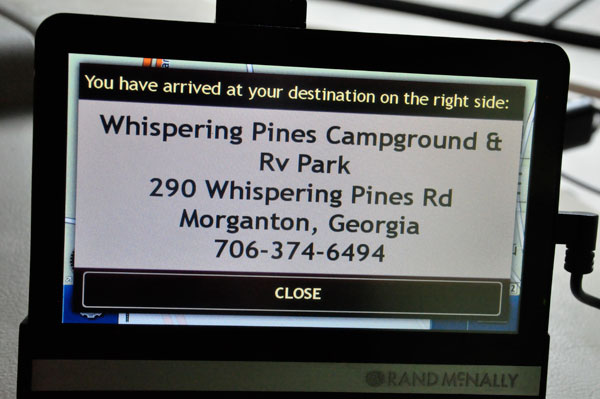 Whispering Pines RV Park address