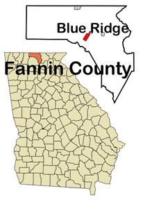 Georgia map showing location of Blue Ridge