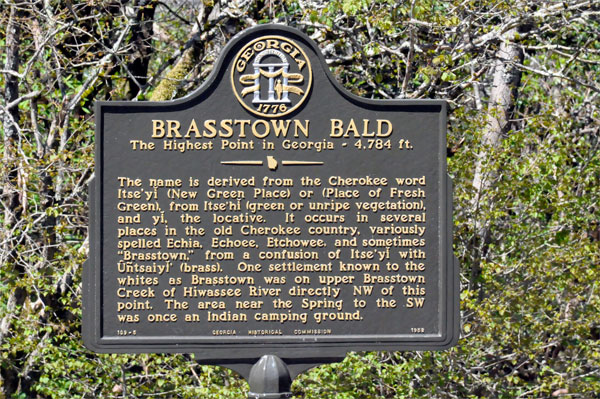Brasstown Bald sign