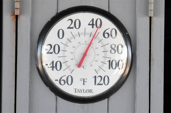 The temperature at Brasstown Bald