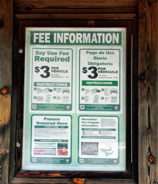 Fee Information sign