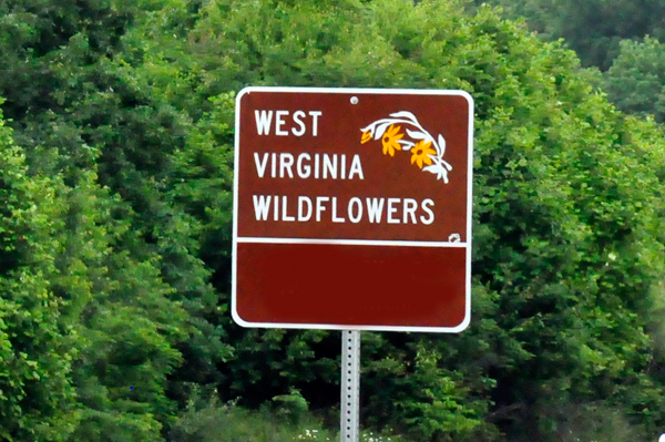 West Virginia wildflowers sign