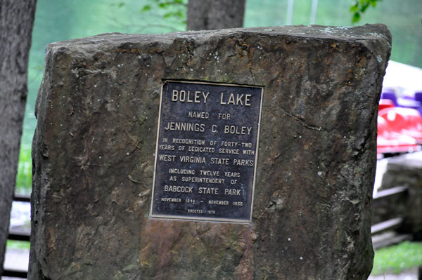 Boley Lake sign on a big rock