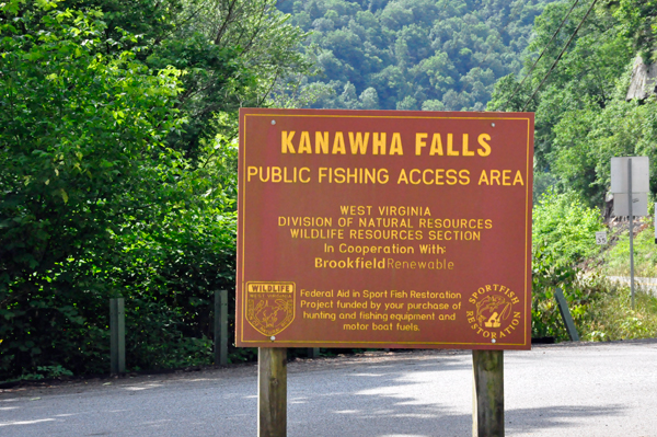 Kanawha Falls sign