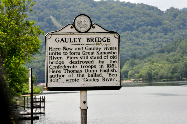 sign about Gauley Bridge