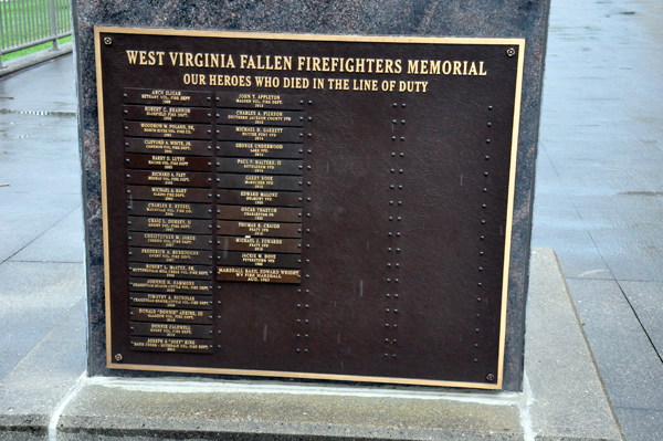 West Virginia Fallen Firefighter Memorial plaque