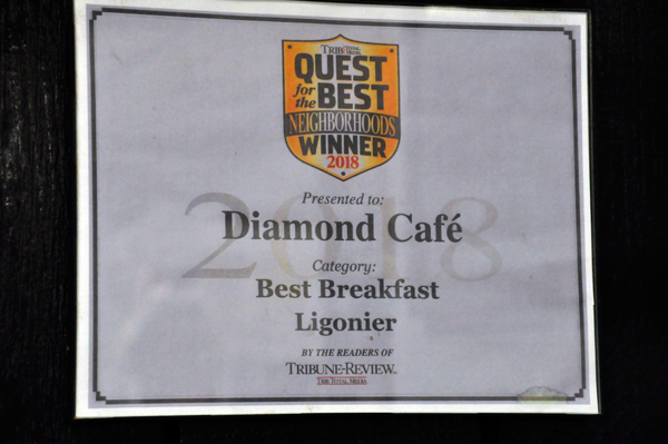 Diamond Cafe certificate