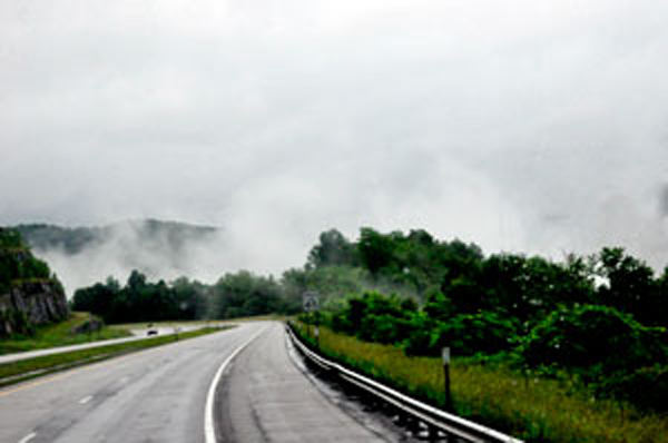 low clouds on hhe travel road