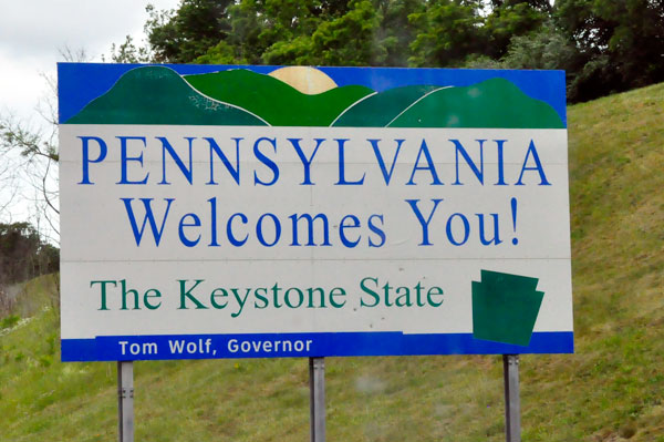 Pennsylvania Welcome sign