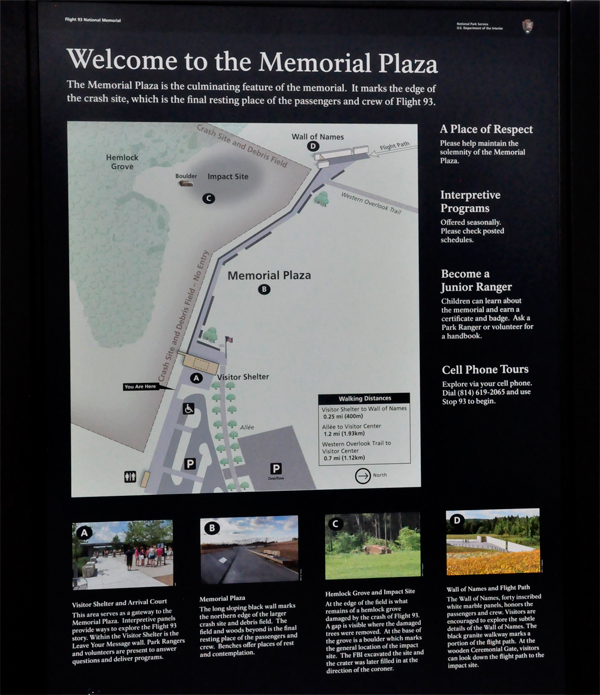 Welcome to the Memorial Plaza sign
