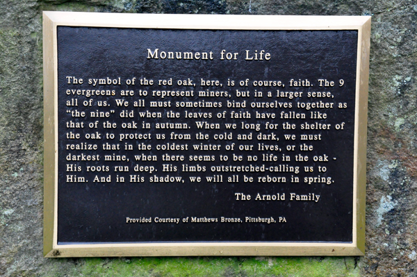 Monument for Life plaque