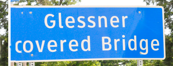 Glessner Covered Bridge sign