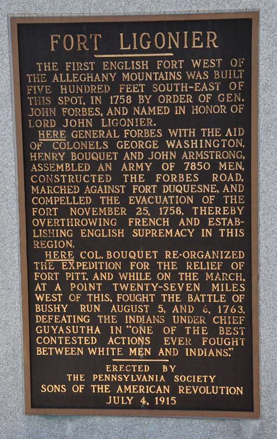 sign about Fort Ligonier