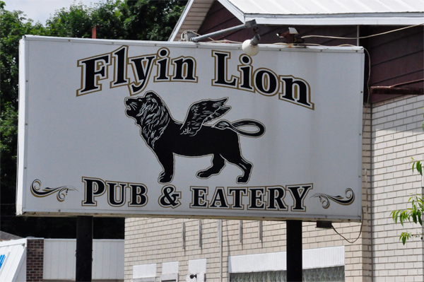 Flyin LIon Pub sign