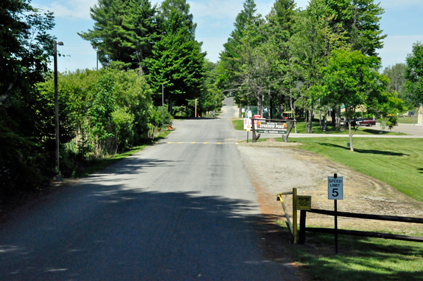 entry road into Sparrow Pond Family Campground