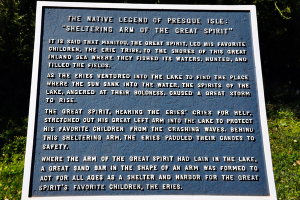 The Native Legend of Presques Isle  sign