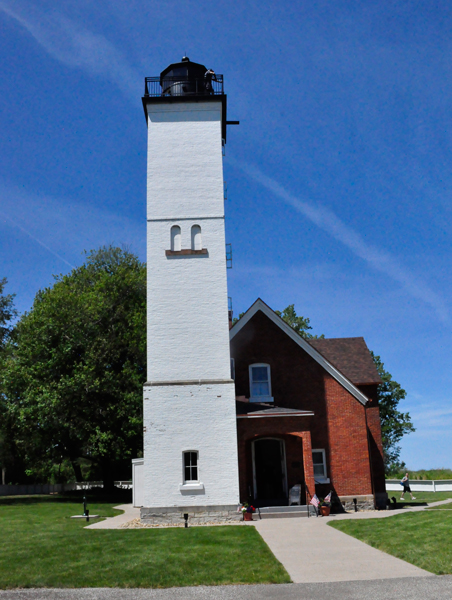 Presque Isle Lighthouse and the U.S.A. Flagg