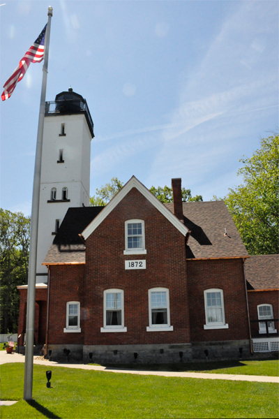 Presque Isle Lighthouse and the U.S.A. Flag