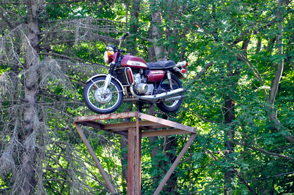 motorcyle up high