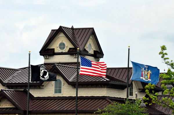 flags at Chatauqua Lake Rest Stop