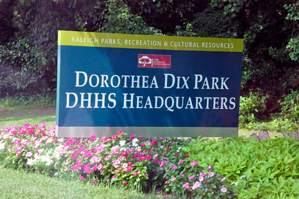 Dorothea Dix Park DHHS Headquarters sign