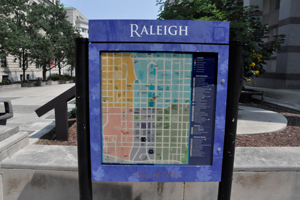 Raleigh sign and map